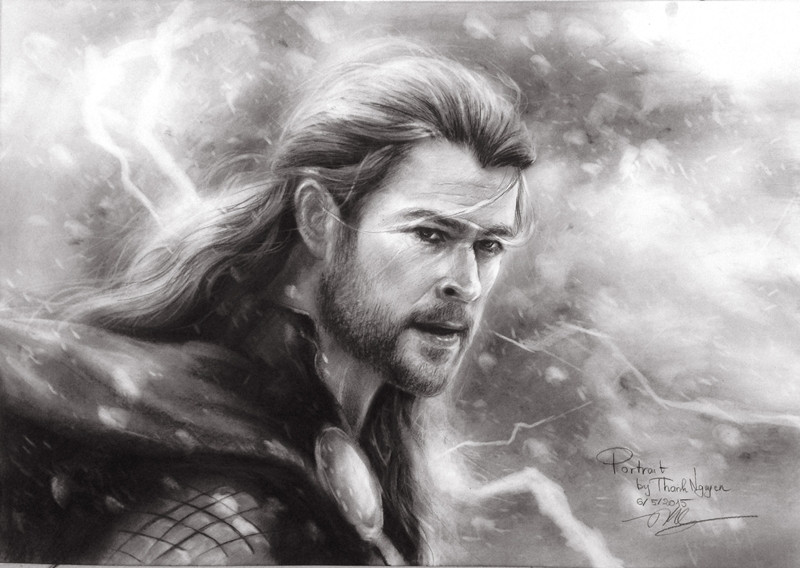 Hiện Đức Thành sở hữu khoảng 200-300 bức vẽ chân dung bằng chất liệu than chì. Đây là tác phẩm vẽ thần tượng mà 9X thích nhất.