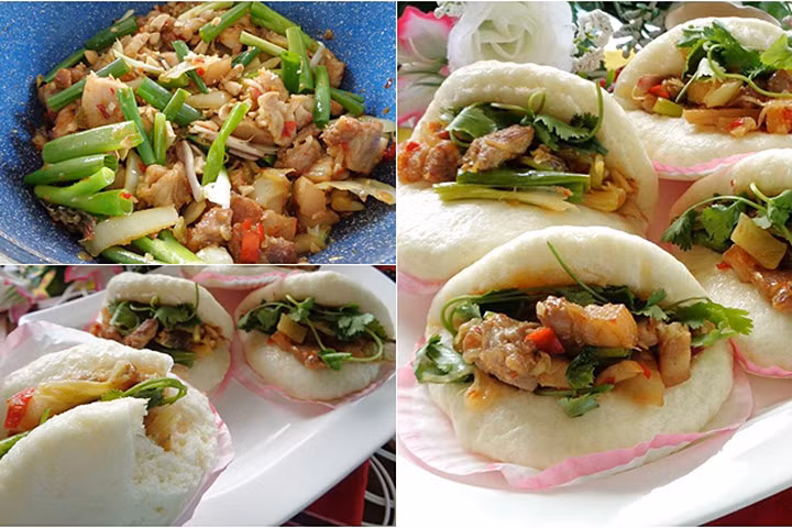 Bánh bao kẹp thịt lạ miệng cho bữa sáng mùa đông