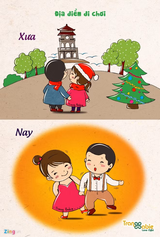 Sự khác biệt giữa học sinh đi chơi Noel xưa và nay