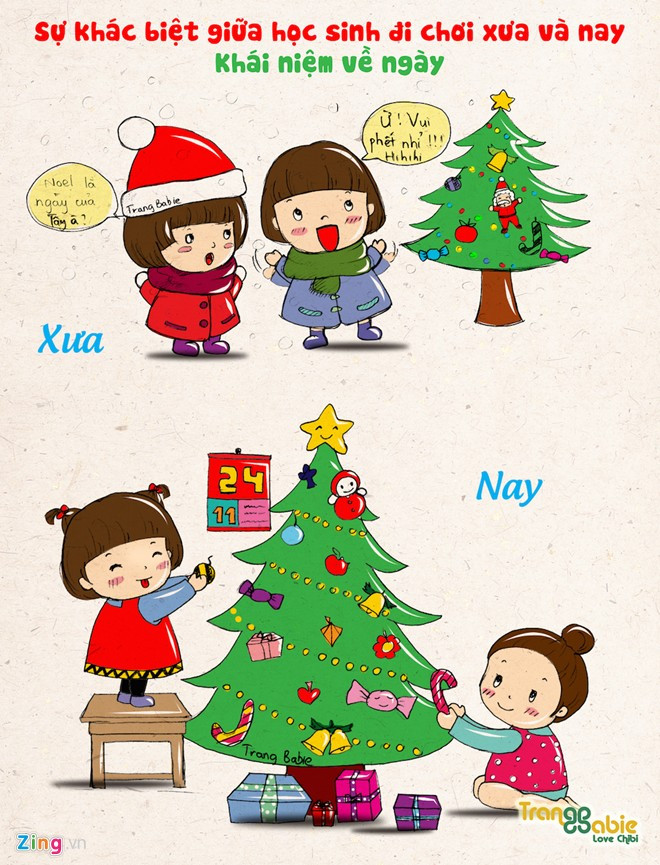 Noel xưa và nay luôn có những điểm khác biệt, nhất là đối với những người trẻ. Nếu như trước kia học sinh thường không biết cụ thể Noel là ngày gì, chỉ đơn giản hiểu đó là ngày lễ của nước ngoài và bắt chước đi chơi; thì ngày nay họ lại coi nó là một ngày lễ lớn, chẳng kém gì Tết. Một số bạn thậm chí còn chuẩn bị cho Noel từ trước cả tháng. Sự khác biệt giữa học sinh đi chơi Noel xưa và nay