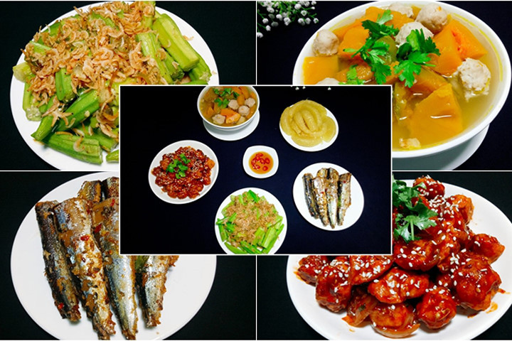 Mâm cơm ngon, bổ dưỡng cho gia đình 5 người