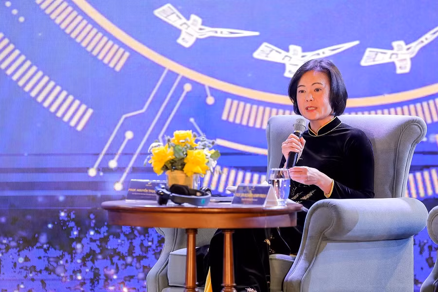 GS Nguyễn Thục Quyên tại buổi Toạ đàm khoa học VinFuture sáng 19/1