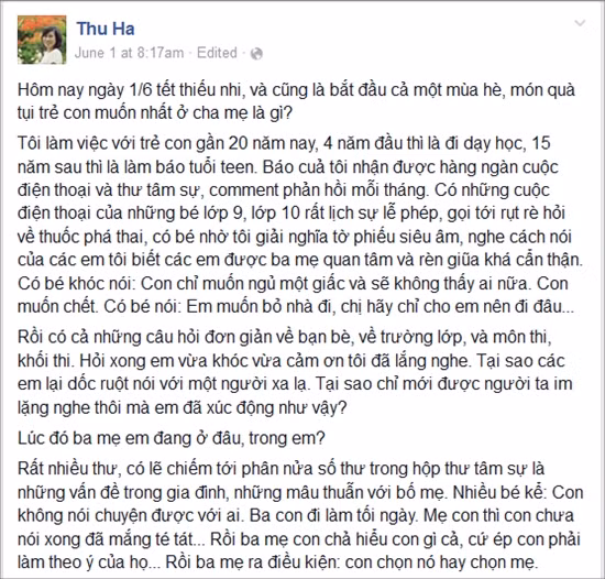 Chia sẻ nuôi dạy con thấm thía của các mẹ trên Facebook tuần qua