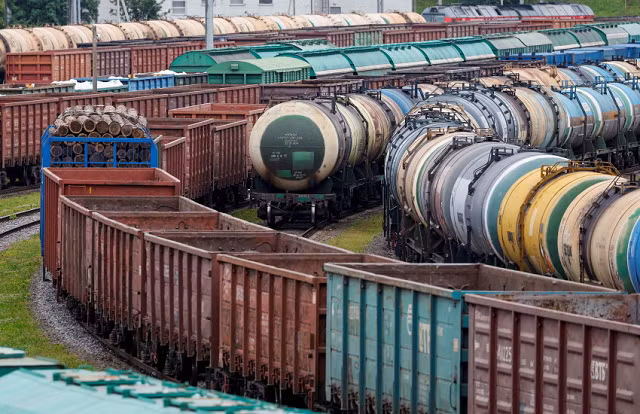 Ga đường sắt ở Kaliningrad, Nga.