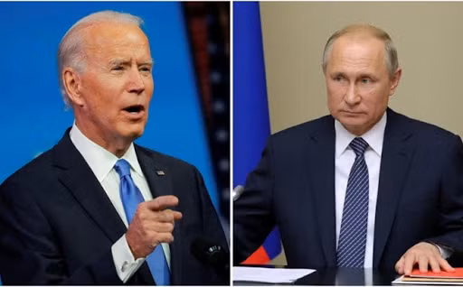 Tổng thống Mỹ Joe Biden và người đồng cấp Nga Putin (phải).