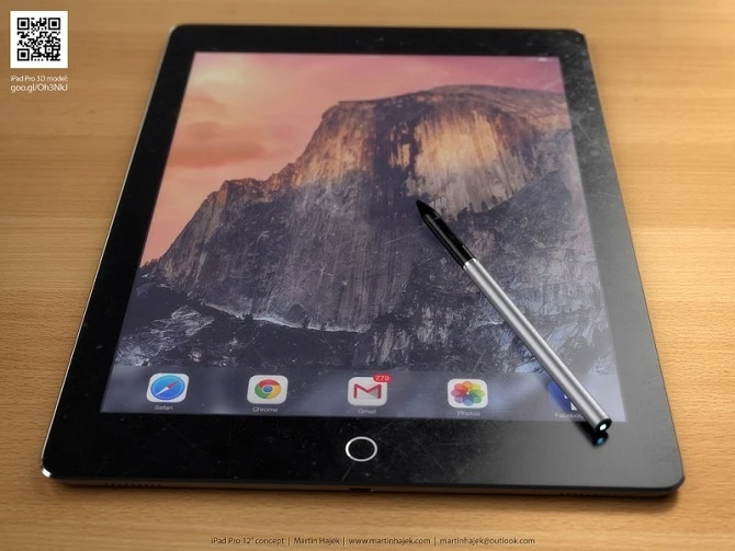 Ảnh dựng iPad Pro với bút stylus.