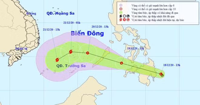 Áp thấp khả năng mạnh lên thành áp thấp nhiệt đới.