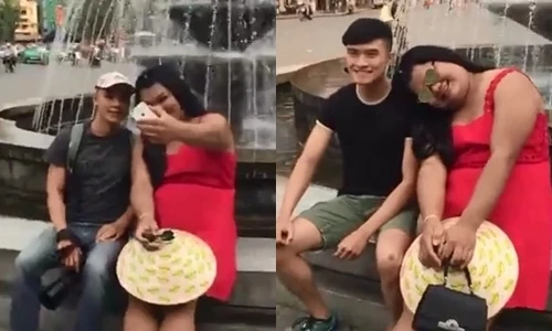 Fan nam tíu tít pose hình cùng Happy Polla tại Hà Nội