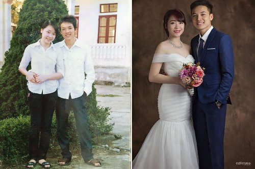 Ảnh cưới ‘ngày ấy-bây giờ’ của cặp đôi yêu nhau 9 năm