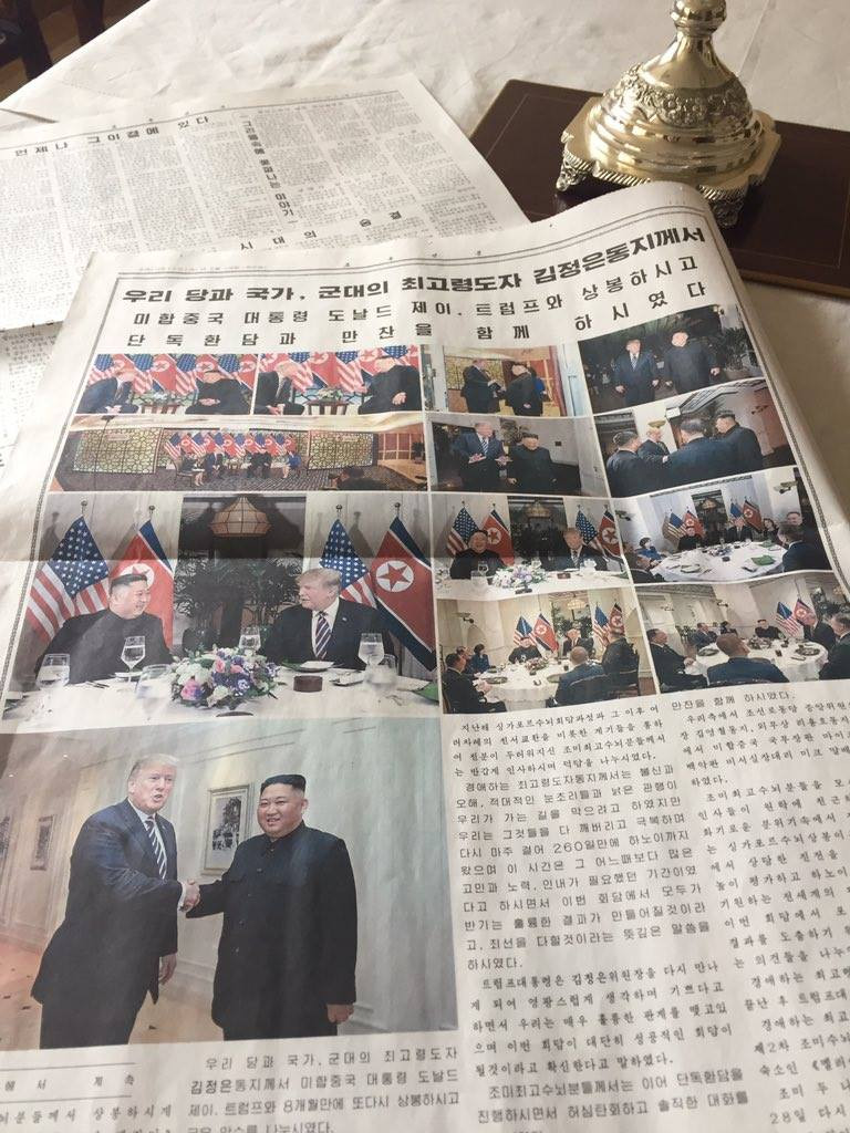 Báo Triều Tiên đưa tin về cuộc gặp giữa Chủ tịch Kim và TT Trump tại Hà Nội