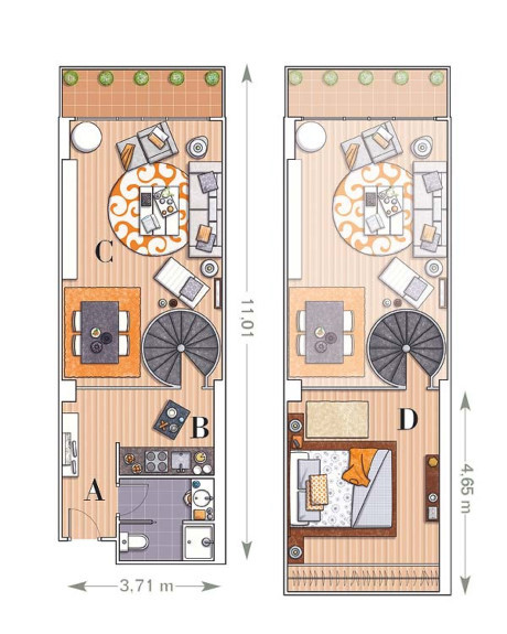 Căn hộ 58m2 trẻ trung, sang trọng với điểm nhấn màu cam - Ảnh 1 Can ho 58m2 tre trung, sang trong voi diem nhan mau cam - Anh 1