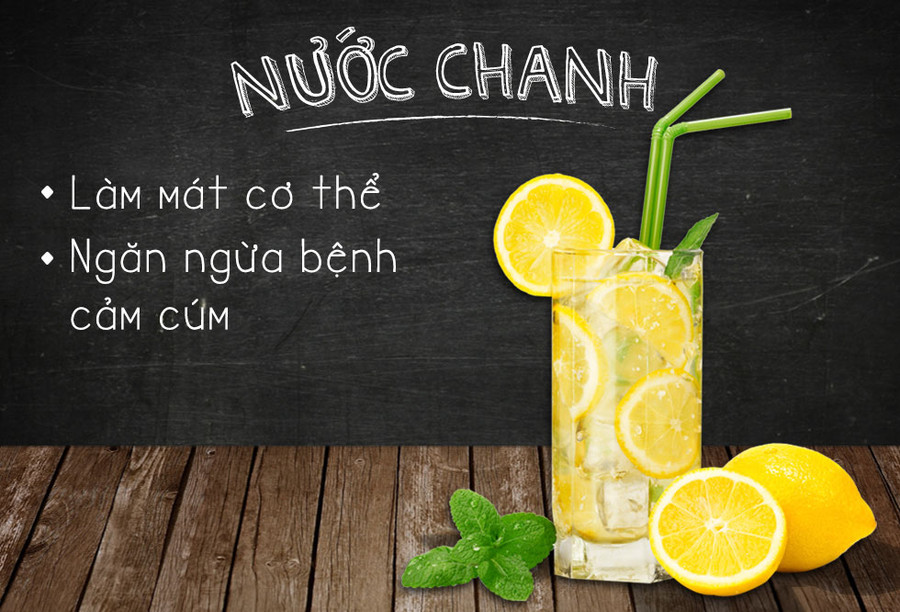 Thường xuyên uống nước chanh có thể giữ cơ thể mát mẻ, ngăn ngừa các chứng bệnh cảm, cúm mùa hè. Vitamin C trong chanh giúp nhiệt độ cơ thể ổn định, hydrat và chất chống oxy hóa giúp bạn cảm thấy tràn đầy sinh lực trong ngày hè oi bức. Thường xuyên uống nước chanh có thể giữ cơ thể mát mẻ, ngăn ngừa các chứng bệnh cảm, cúm mùa hè. Vitamin C trong chanh giúp nhiệt độ cơ thể ổn định, hydrat và chất chống oxy hóa giúp bạn cảm thấy tràn đầy sinh lực trong ngày hè oi bức.
