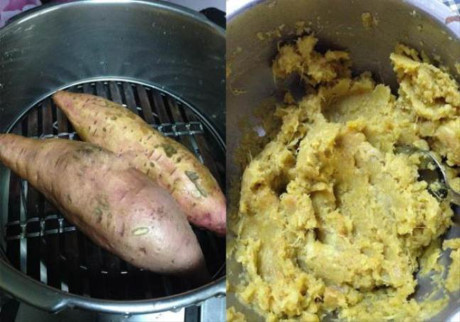 Tự làm bánh rán khoai lang bọc vừng chiên nóng hổi, thơm nức mũi - Ảnh 2 Tu lam banh ran khoai lang boc vung chien nong hoi, thom nuc mui - Anh 2