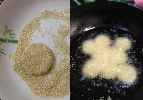 Tự làm bánh rán khoai lang bọc vừng chiên nóng hổi, thơm nức mũi - Ảnh 5 Tu lam banh ran khoai lang boc vung chien nong hoi, thom nuc mui - Anh 5