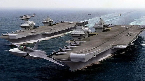 Hình ảnh mô phỏng tiêm kích F-35B cất cánh từ HMS Queen Elizabeth