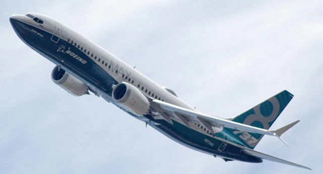 Máy bay Boeing 737 MAX 8 trong một triển lãm hàng không năm 2016