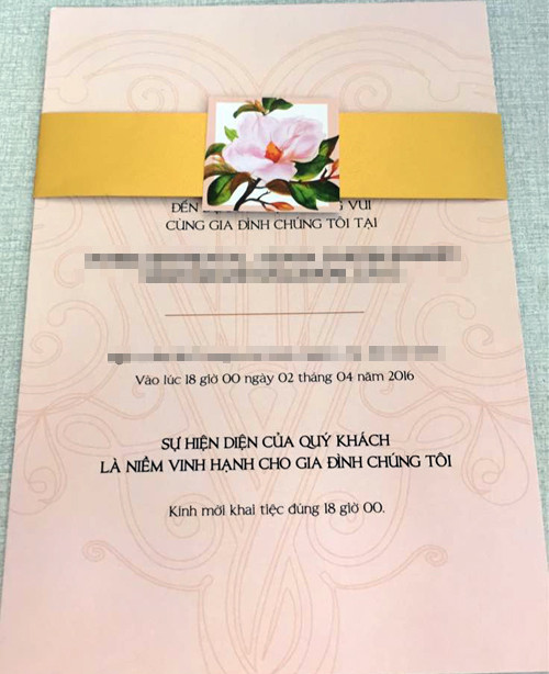 Lộ thiệp cưới của Á hậu Đồng Thanh Vy ảnh 2 Lộ thiệp cưới của Á hậu Đồng Thanh Vy ảnh 2