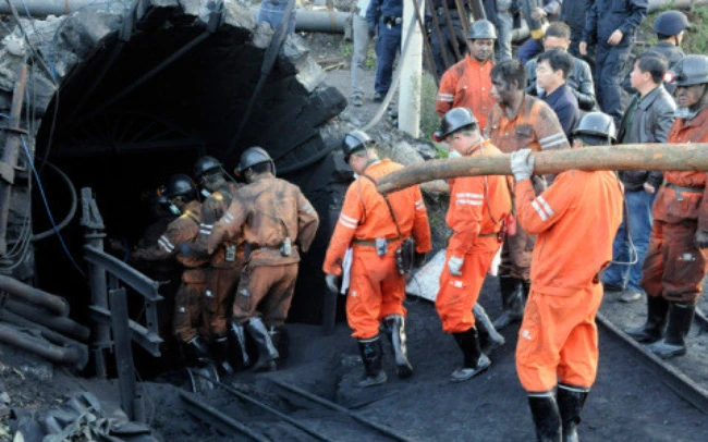 Một vụ sập hầm ở Trung Quốc. (Ảnh minh họa: AFP)