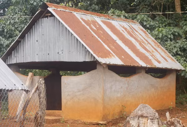 Những ngôi nhà mả của làng Ghè.