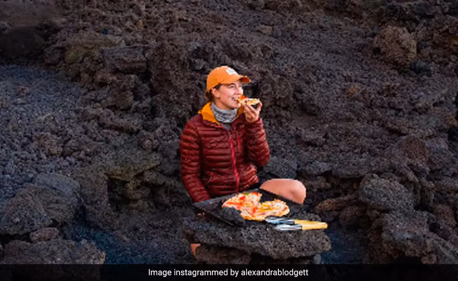 Video độc đáo nướng bánh pizza tại núi lửa đang hoạt động 