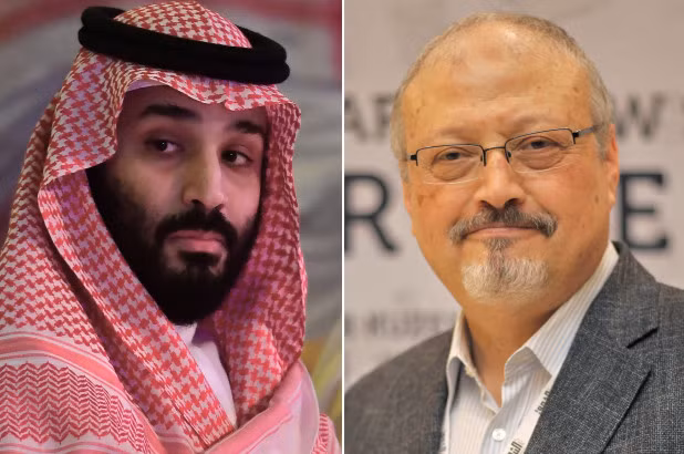 Hoàng thái tử Ả rập xê út Mohammed bin Salman (trái) và nhà báo Khashoggi