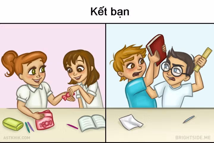 9 điểm khác biệt giữa tình bạn của con trai và con gái