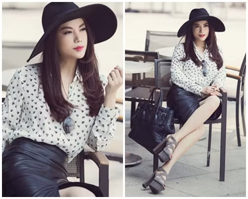 Mặc chân váy da đẹp như sao Việt ảnh 2 Mặc chân váy da đẹp như sao Việt