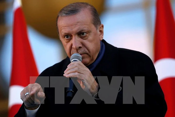 Tổng thống Thổ Nhĩ Kỳ Recep Tayyip Erdogan. (Nguồn: EPA/TTXVN) 