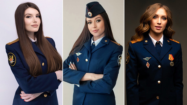 Các thí sinh Darya Strogonova (trái); Veronika Shved (giữa); Anastasia Okolelova (phải).