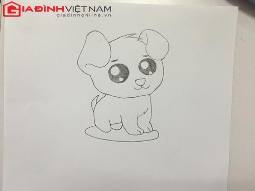 Cách vẽ con chó đơn giản và xinh yêu 1