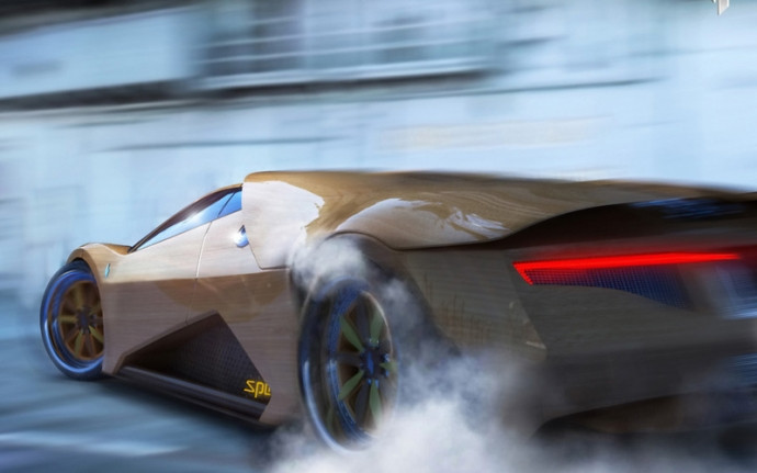 Siêu xe bằng gỗ 600 mã lực xôn xao triển lãm ở Đức ảnh 12 Splinter-Wooden-Supercar-Burnout-1024x768