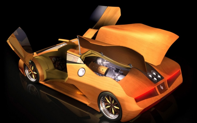 Siêu xe bằng gỗ 600 mã lực xôn xao triển lãm ở Đức ảnh 10 Splinter-Wooden-Supercar-Open-Doors-1024x768