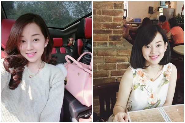 Bạn gái chàng tiền đạo đội tuyển U23 trang điểm nhẹ nhàng, kiểu tóc suông, xoăn nhẹ. So gout thời trang của 3 bạn gái sao nam hot nhất Vbiz