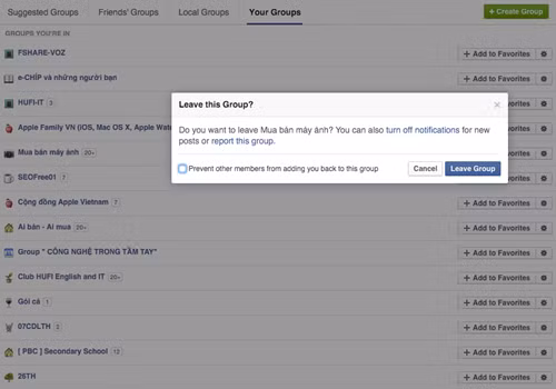 Cách thoát khỏi các group rao vặt trên Facebook - 1