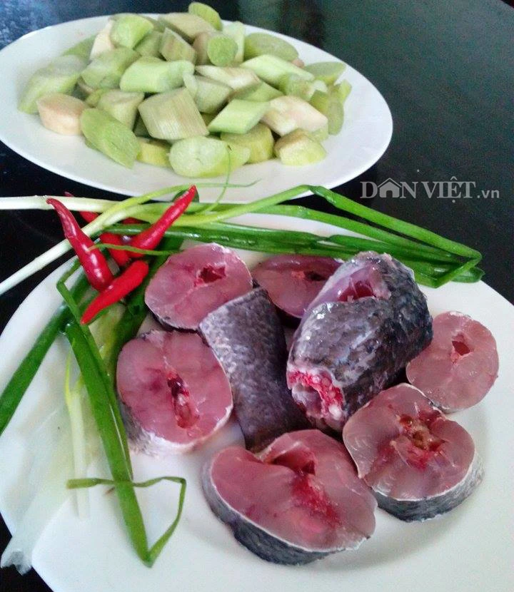 Nguyên liệu nấu canh cá lóc- chột nưa.