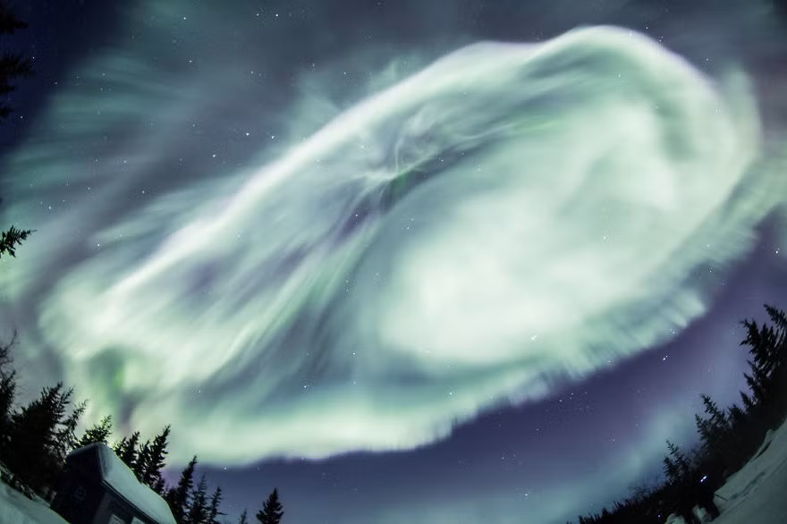 Ngắm cực quang sáng rực bầu trời Yellowknife, Canada - Ảnh 3
