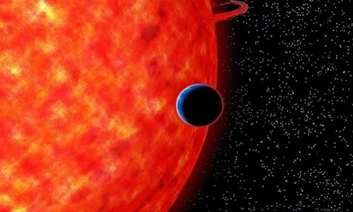 GJ 3470b có bầu trời màu xanh như Trái Đất. Ảnh minh họa: NAOJ. ban-sao-hai-vuong-tinh-co-bau-troi-mau-xanh-giong-trai-dat