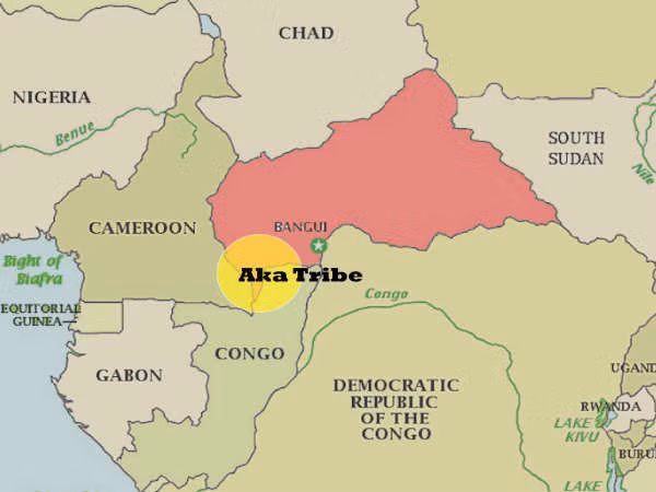 Địa điểm của bộ lạc Aka tại châu Phi