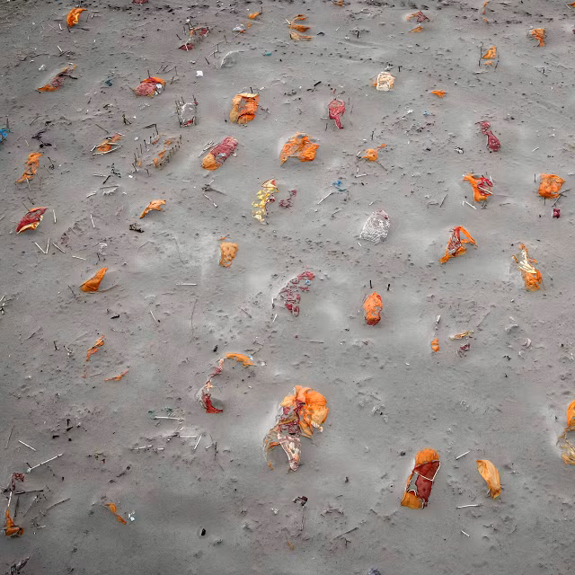 Những thi thể bên bờ sông Hằng lộ ra sau những cơn mưa lớn. (Ảnh: Reuters).