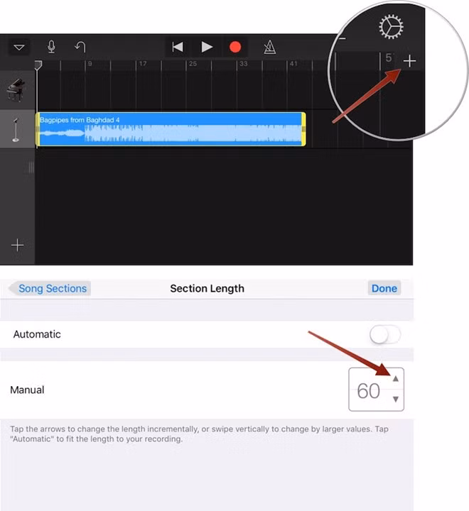 Add Bars - Garage Band