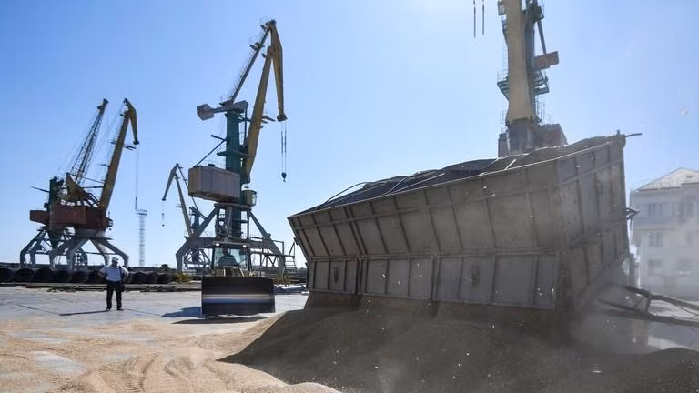 Máy xúc ngũ cốc.