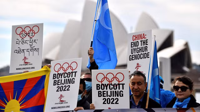 Một cuộc vận động tẩy chay Olympic Bắc Kinh 2022 ở Sydney, Australia.