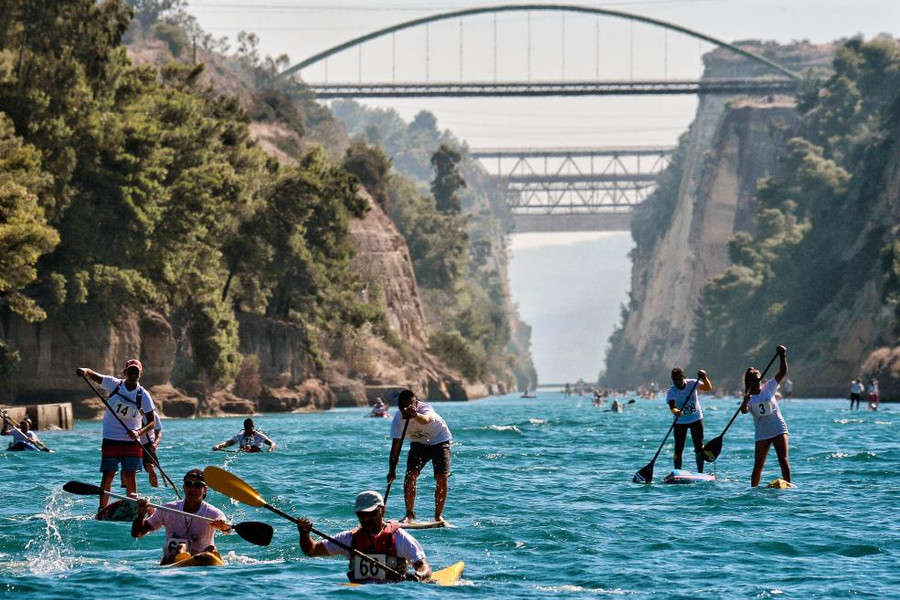 Một cuộc đua tại Corinth Canal ở Hy Lạp