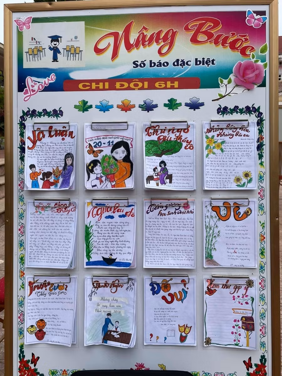 Những số báo đặc biệt của học sinh gửi đến thầy, cô trường THCS Chiềng Sinh, thành phố Sơn La nhân ngày 20/11.
