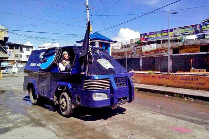 Khung cảnh trống vắng trong thành phố Marawi ngày 24.5. Ảnh: Philstar 