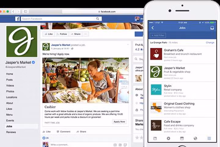 Facebook bắt đầu cho tìm, nạp hồ sơ xin việc