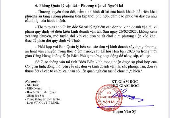 Văn bản chỉ đạo mới của Sở GTVT tỉnh Điện Biên. Văn bản chỉ đạo mới của Sở GTVT tỉnh Điện Biên.
