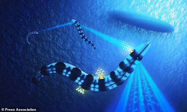 Những con thuyền không người lái được phóng ra từ tàu ngầm chính có thể trông như những con lươn