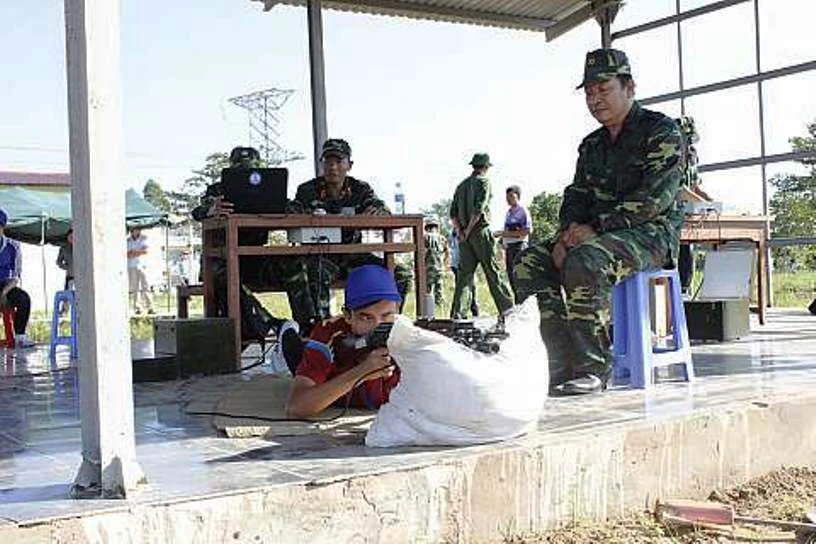 Các thí sinh tham gia tranh tài tại Hội thao. 