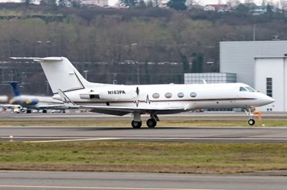 Máy bay cứu thương Gulfstream III chở ông Thanh về nước. (Ảnh: Air Team Images)